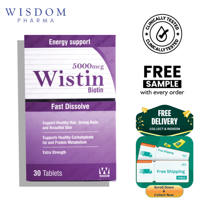 Wisdom Wistin Tab | Biotin Tab | For Thicker & Fuller Hair | 5000mcg
