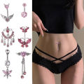 Butterfly Navel Belly Button Rings Women Fashion Belly Button Ring Piercing Body Piercings Jewelry Pink. 