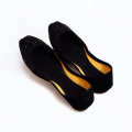 Black khussa for girls || Female black velvet khussa with black stones embroidery || Women fashion shoes footwear. 
