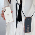 Love Heart Crossbody Lanyard Strap Phone Case For Xiaomi Redmi Note 10 Pro 11 12 8 9 Pro Max Plus 7 Redmi 9 9A 9T 9C 10C Cover. 