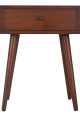 Mid Century 1-Drawer Wood Side Accent Table ( Dark Brown ). 