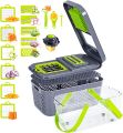 22 in 1 Vegetable Slicer Chopper Vegetable Cutter with 13 Blades, with Container Cutter Egg Slicer Cheese Grater Veggie Dicer And Onion Mincer Chopper. 