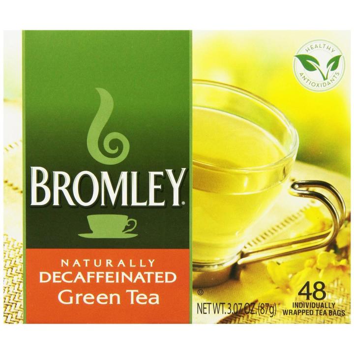 Bromley Naturally Decaffeinated Green Tea 48 ct/qahwa