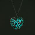 Vienkim Glow In The Dark Necklace Moon Square Heart Necklaces For Woman Water Drop Pendant Night Fluorescence Light. 