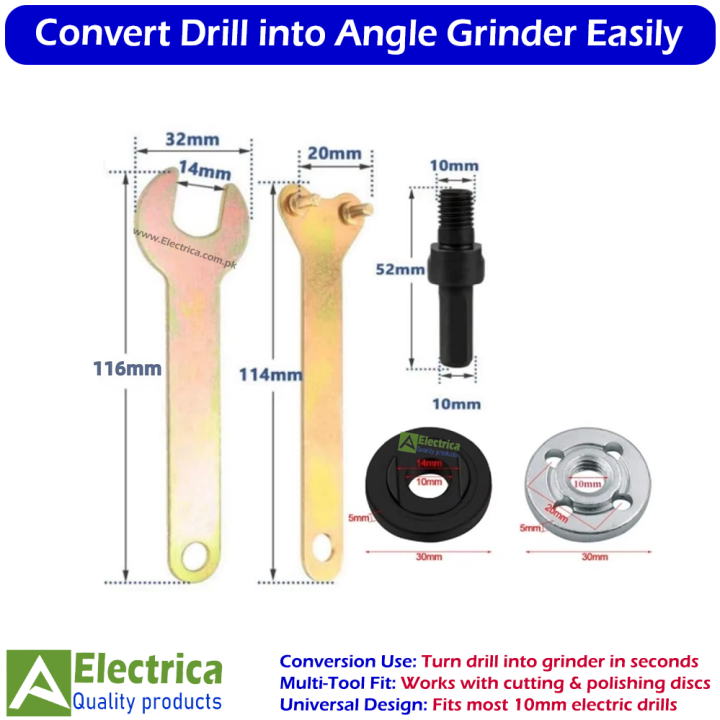 10mm%20Drill%20to%20Angle%20Grinder%20Adapter%20Rod%205pcs%20Set%20for%20Cutting,%20Grinding%20&%20Polishing%20Conversion%20Tools%20by%20Electrica%20-%20Image%203