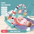 Plastic harmonium multi-function music and light piano baby play mat with fence. 
