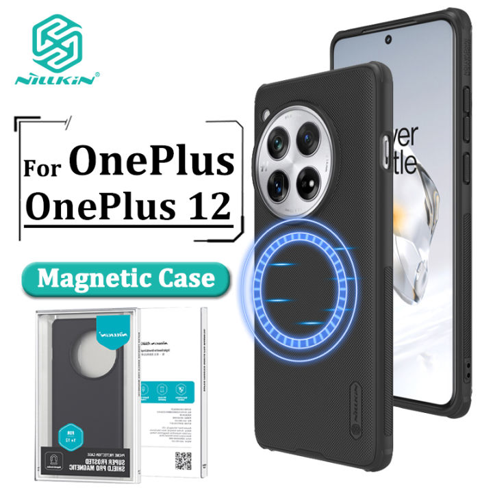 Nillkin Hard PC + TPU Magnetic Case for OnePlus 12 Phone Case Luxury Super Frosted Shield Pro Magnetic PC + TPU Hard Protection Back Cover