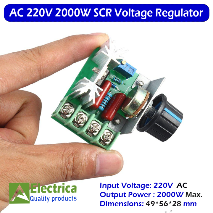 2000W High Power 220V AC Dimmer for Precise Light and Motor Speed Control 220V AC Dimmer 2000W SCR Dimmer