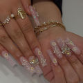 24cs ink ails Y2 ress on ails ig Sparkly hinestone esigns la French ips False ails for Women y2k s. 