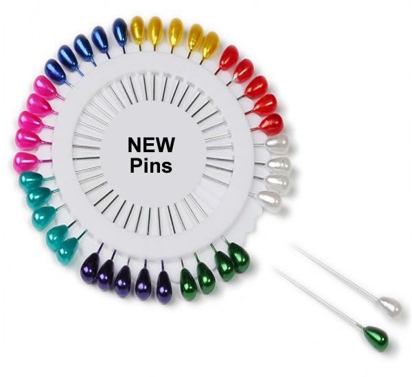 Pack of 80 - Pear Shaped HIJAB SCARF Pins Wheel - Multicolor Pins