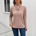 bellylady Long Sleeve Tops For Women Ribbed Knit Pullover Loose Fit Going Out Mock Turtle Neck Tees Basic Top Sweaters. 