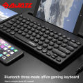 Ajazz Wireless Bluetooth Keyboard - 2.4GHz Wireless Keyboard - Compact Keyboard - 79-Key - Bluetooth Keyboard for Mac/Windows/Android/IOS - Wireless Bluetooth - Slim & Sleek - Wireless Keyboard - Smartphone Holder - 320i Bluetooth Keyboard. 