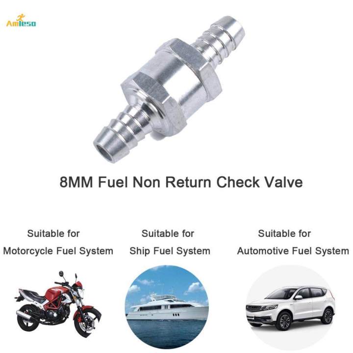 Aluminum Alloy Non-Return One-Way Fuel Line Valve Silver Tone 2 Pcs 1/2 - Foto 2
