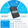 TROND Bluetooth Transmitter Receiver 5.0, 2-in-1 Wireless 3.5mm Audio Adapter, AptX Low Latency, Smart Codec Indicator, 2 Devices Simultaneously, for TV, Home Sound System. 