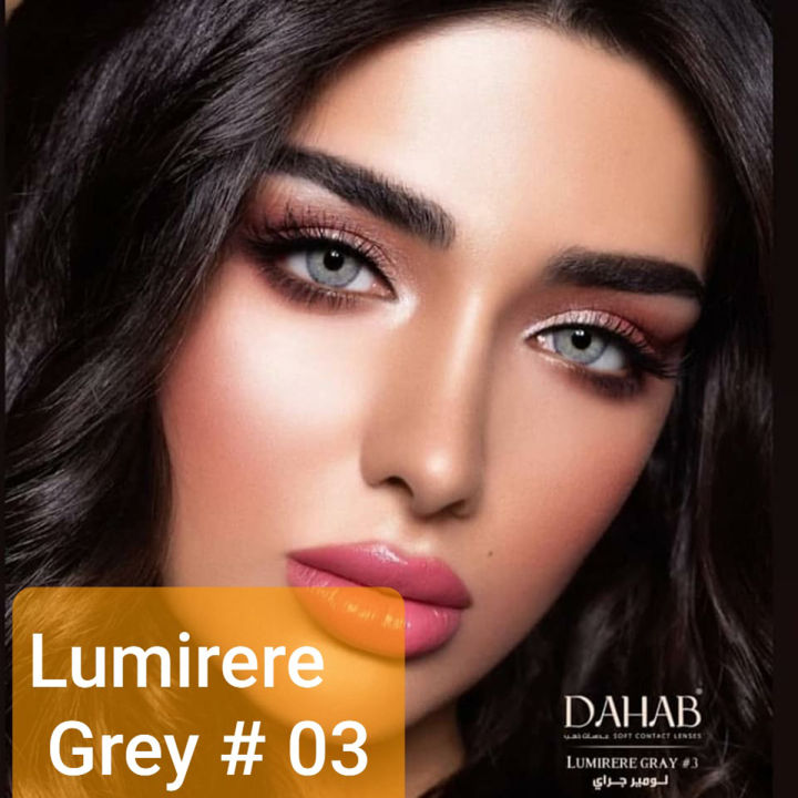 Dahab Party Wear Branded Colour Lenses Lumiere Grey Shade with Free Solution Kit