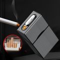 2 In 1 20 Cigarette Case Lighter Case USB Rechargeable Electronic Case Portable Windproof Smoking Accessories Gift for Men | FOCUS Upgraded Version Cigarette case holder 20pcs Cigarette Capacity Cigarette Box Smoking Accessary | Gift for Men. 