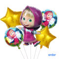 MASHA BEAR 5 PCS FOIL BALLOONS SET l THEME BIRTHDAY PARTY DECORATIONS. 