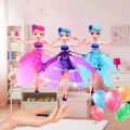 USB Rechargeable Magic Flying Fairy Princess Doll for Kids - Gesture Sensing Hand Control Pixie Dancer Toy with LED Lights, Perfect Indoor Mini Flying Toy for Girls. 