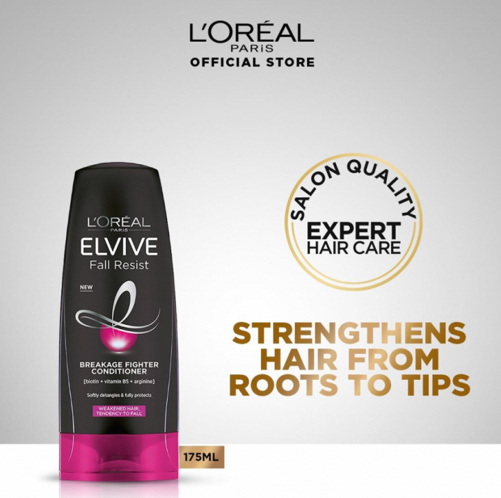 LOreal Paris Elvive Fall Resist Conditioner 175 ml - For Hairfall, Provides triple anti-hair fall action by nourishing the hair roots