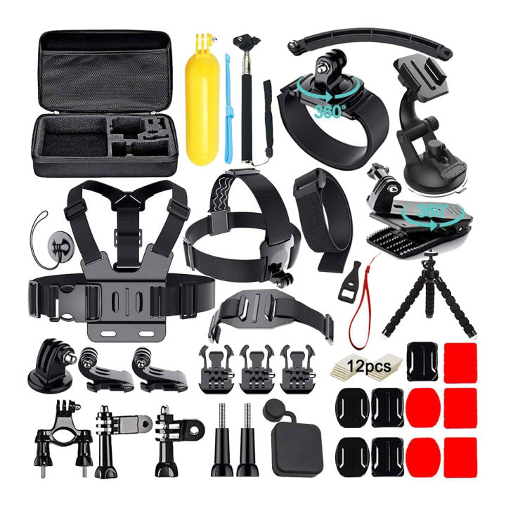 50-In-1 Action Camera Accessory Kit, Compatible with GoPro Hero9/Hero8/Hero7, GoPro Max, GoPro Fusion, Insta360, DJI Osmo Action, AKASO, APEMAN, Campark, SJCAM