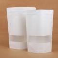 12x20 cm White Kraft paper stand up Pouches food Grade 50pcs/Lot. 