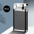 Creative Blue Flame Windproof Straight Metal Lighter Portable Personalized Open Fire Inflatable Wenzhou Lighter Wholesale. 