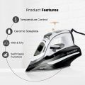 Geepas Steam Iron - 2 in 1 Dry & Steam Iron with Ceramic Soleplate – Adjustable Temperature Control – Dry Ironing, Spray Function & Burst of Steam - 400 ml Water Tank, Anti-Drip, 3000 Watts ( 2 years Warranty ). 