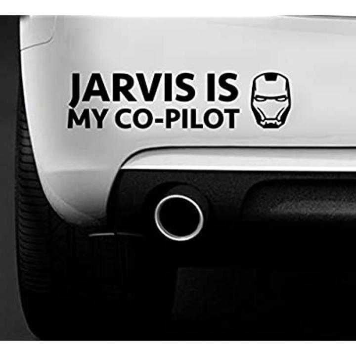YWS Vinyl Stickers Decals - Jarvis is My Co Pilot Funny Van Marvel Avengers Iron Man Boat - Stickers Laptop Car Truck Window Bumper Decor Notebook SMA4260 Customized