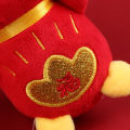 Rabbit Stuffed Toy Exquisite Pattern Backpack Hanging Decoration Lucky Bunny Plush Toy. 