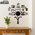 3D Wooden Wall Clock Family tree clock Size 24 inch Non-ticking one DIY 3D Laser Cut Wooden Wall Clock For Living Room Home Decor. 