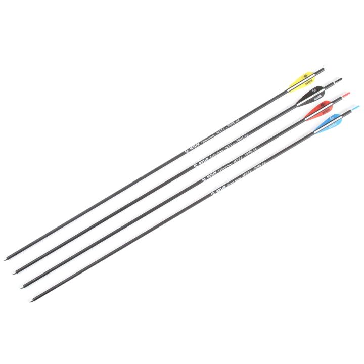 Silk Road Traders Musen MSTJ-70HS ID 5.2mm Carbon Fiber Arrows - Spine 700 - 29 Inches - Fixed Inserted Tip - Recreational Arrows - 12 Pcs