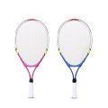 23 Inch Tennis Racket for Teenagers Aluminum Alloy Tennis Racket Strong Nylon Wire Suitable for Children's Training-Blue. 