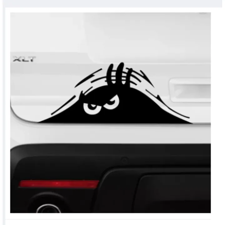 Funny Peeking Monster Sticker Decal (Black), Sticker for Car, Sticker ...
