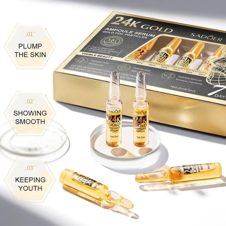 Miss Mart 24K Gold Moisturizing Ampoule Face Care Serum 2ml x 7pcs