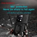 KEYSION Shockproof Case for Redmi Note 13 Pro 5G Slide Camera Lens Protection Ring Stand Phone Cover for Xiaomi Redmi Note 13 5G. 
