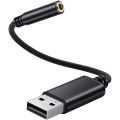 USB to 3.5mm Headphone Jack Audio Adapter,External Stereo Sound Card for PC, Laptop,for ,for Etc (0.6 Feet,Blue). 