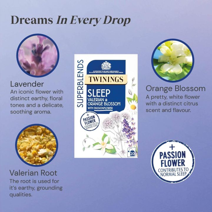 Twinings%20Superblends%20Sleep%20Tea%20-%20Valerian%20Root%20&%20Orange%20Blossom%20Herbal%20Tea%20Infusion%20with%20Passionflower%20&%20Lavender%20-%20Sleep%20Tea,%2020%20Biodegradable%20Tea%20Bags%20-%20Image%205