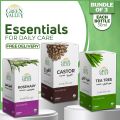 Green Valley Pack of 3 Oils , Rosemary Oil, Tea Tree Oil, Castor Oil , For Hair Growth & Dandruff , 30ml Each Bottle. 