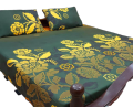 Green Bedsheet King Size Crystal Cotton with 2-Pillow Covers(3Pcs). 