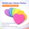 Pack of 1 / 100 Sheets - Heart Shaped Multicolor Sticky Notes, Writing Pads 3X3 inch. 