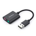 TechRise External USB Audio Adapter Stereo Sound Card with 3.5mm Headphone and Microphone Jack for Windows Mac Linux PC Laptops Desktops. 