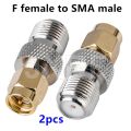 JXRF Connector 2pcs RF coaxial coax adapter F Type Female Jack to SMA Male Plug Straight F connector to SMA Connector. 