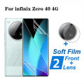 2 in 1 infinix Zero 40 4G Soft Hydrogel Full Cover Screen Protector For infinix Zero 40 30 Note 40 Pro Hot 50 4G 5G Hydrogel Protection Film + Camera Lens Film. 