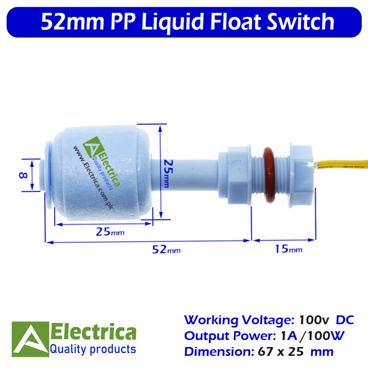 Liquid Level Float Switch Pool Tank 52mm Normally Open Vertical Mount Float Switch By Electrica