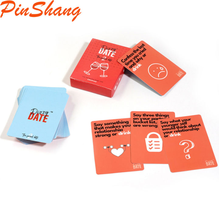 PinShang Risky Couples Card Game Thought-Provoking Conversations Card Board Game For Date Night Anniversaries