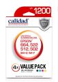 Calidad 1200-VP Alternative For Epson 502, 512, 522, 664 Black, Cyan, Magenta & Yellow 70ml Ink Bottles 4pk. 