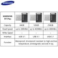 【COD+Ready Stock + FREE Shipping 】SAMSUNG FIT Plus Pendrive 64GB Mini USB Flash Drive 128GB up to 400M Pen Drive 256GB 3.1 USB Stick Disk on Key Memory for Phone. 