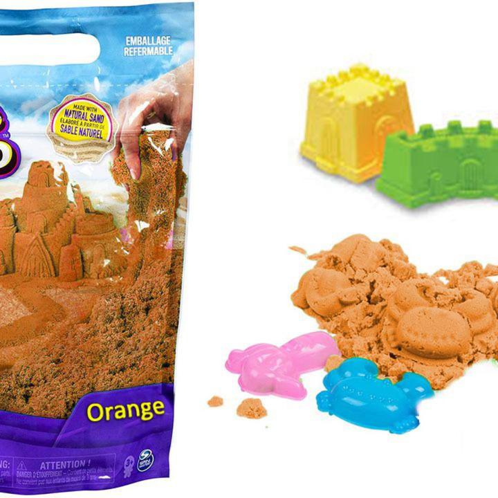 Kinetic Sand (500gm) The Original Moldable Sensory ( ORANGE ) Play Sand For Kids With Free Molds Set