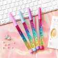 01 Pc LIQUID GLITTER BALL POINT GLITTER GEL PEN Fairy Stick Ballpoint Pen Glitter Liquid Sand Pen Bling Rainbow Dynamic Crystal Ball Pen Gel Ink Pen Student Pen Rollerball Pens for Women Girl Gift Stationery School Office Supplies. 