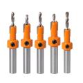 LKPCIGCXM 5Pcs Wood Hole Drill Bit,8MM Shank Countersink Drill Bit Router Bit,Wood Working Counter Sink Drill Bit Set Screw Cutter. 